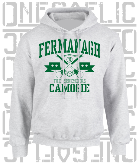 Crossed Hurls Camogie Hoodie - Adult - Fermanagh