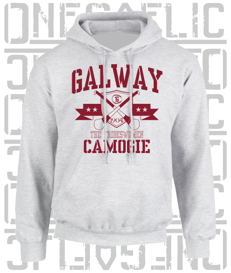 Crossed Hurls Camogie Hoodie - Adult - Galway