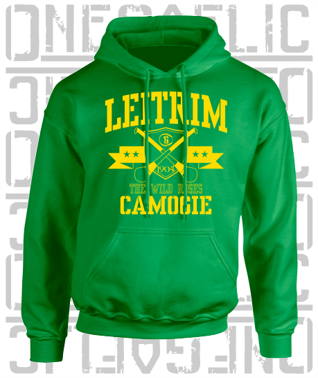 Crossed Hurls Camogie Hoodie - Adult - Leitrim