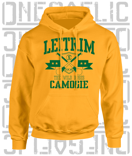Crossed Hurls Camogie Hoodie - Adult - Leitrim