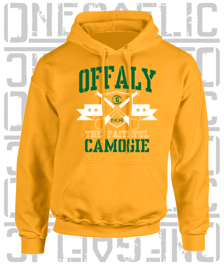 Crossed Hurls Camogie Hoodie - Adult - Offaly