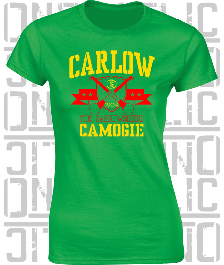 Crossed Hurls Camogie T-Shirt - Ladies Skinny-Fit - All Counties Available