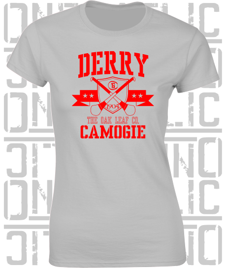 Crossed Hurls Camogie T-Shirt - Ladies Skinny-Fit - All Counties Available