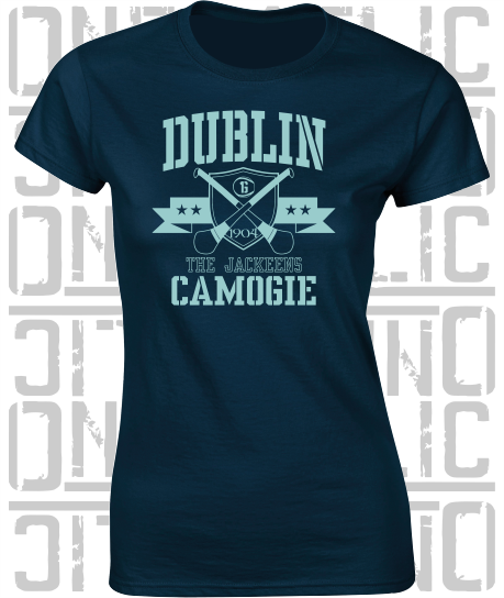 Crossed Hurls Camogie T-Shirt - Ladies Skinny-Fit - All Counties Available