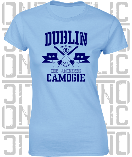 Crossed Hurls Camogie T-Shirt - Ladies Skinny-Fit - All Counties Available