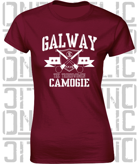 Crossed Hurls Camogie T-Shirt - Ladies Skinny-Fit - All Counties Available