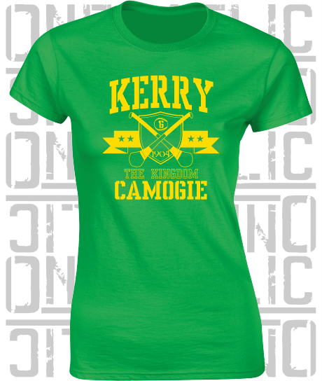 Crossed Hurls Camogie T-Shirt - Ladies Skinny-Fit - All Counties Available