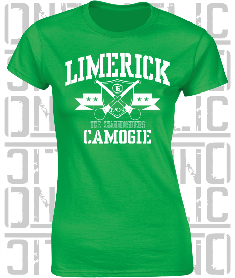 Crossed Hurls Camogie T-Shirt - Ladies Skinny-Fit - All Counties Available