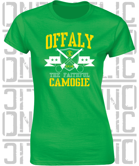 Crossed Hurls Camogie T-Shirt - Ladies Skinny-Fit - All Counties Available