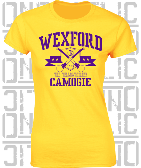 Crossed Hurls Camogie T-Shirt - Ladies Skinny-Fit - All Counties Available