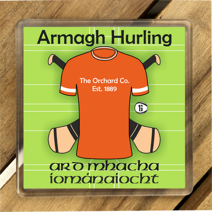 County Armagh  IRL Coasters. Hurling, Camogie, Gaelic Football, & Ladies Gaelic Football. Gaelic Games, drinks coasters.