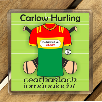 County Carlow  IRL Coasters. Hurling, Camogie, Gaelic Football, & Ladies Gaelic Football. Gaelic Games, drinks coasters.