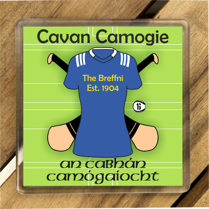 County Cavan  IRL Coasters. Hurling, Camogie, Gaelic Football, & Ladies Gaelic Football. Gaelic Games, drinks coasters.