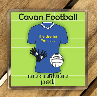 County Cavan  IRL Coasters. Hurling, Camogie, Gaelic Football, & Ladies Gaelic Football. Gaelic Games, drinks coasters.