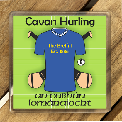 County Cavan  IRL Coasters. Hurling, Camogie, Gaelic Football, & Ladies Gaelic Football. Gaelic Games, drinks coasters.