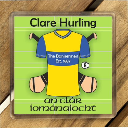County Clare  IRL Coasters. Hurling, Camogie, Gaelic Football, & Ladies Gaelic Football. Gaelic Games, drinks coasters.