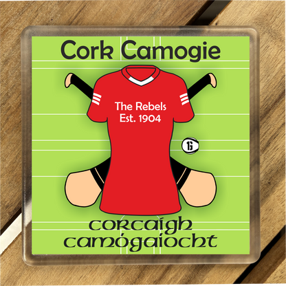 County Cork  IRL Coasters. Hurling, Camogie, Gaelic Football, & Ladies Gaelic Football. Gaelic Games, drinks coasters.