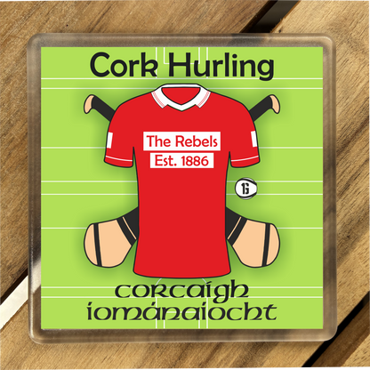 County Cork  IRL Coasters. Hurling, Camogie, Gaelic Football, & Ladies Gaelic Football. Gaelic Games, drinks coasters.