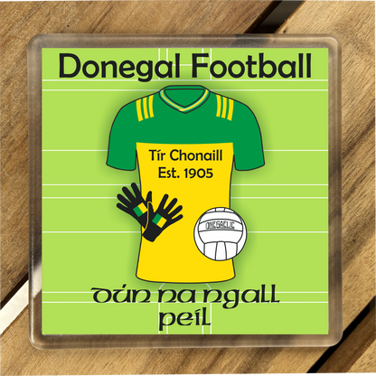 County Donegal Coasters. Hurling, Camogie, Gaelic Football, & Ladies Gaelic Football. Gaelic Games, drinks coasters.