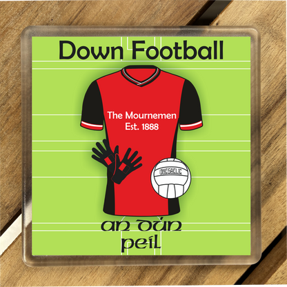 County Down Coasters. Hurling, Camogie, Gaelic Football, & Ladies Gaelic Football. Gaelic Games, drinks coasters.