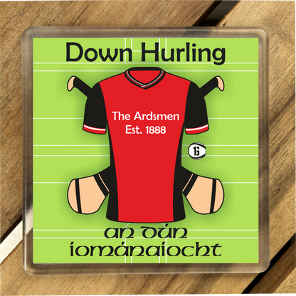 County Down Coasters. Hurling, Camogie, Gaelic Football, & Ladies Gaelic Football. Gaelic Games, drinks coasters.