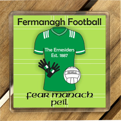 County Fermanagh Coasters. Hurling, Camogie, Gaelic Football, & Ladies Gaelic Football. Gaelic Games, drinks coasters.