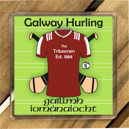County Galway Coasters. Hurling, Camogie, Gaelic Football, & Ladies Gaelic Football. Gaelic Games, drinks coasters.