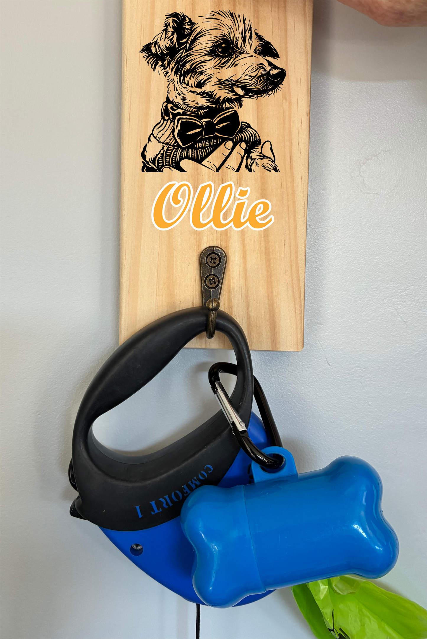 Personalised Dog Lead Holder/Hook - Your County or Club colours (made from reclaimed pallet wood)