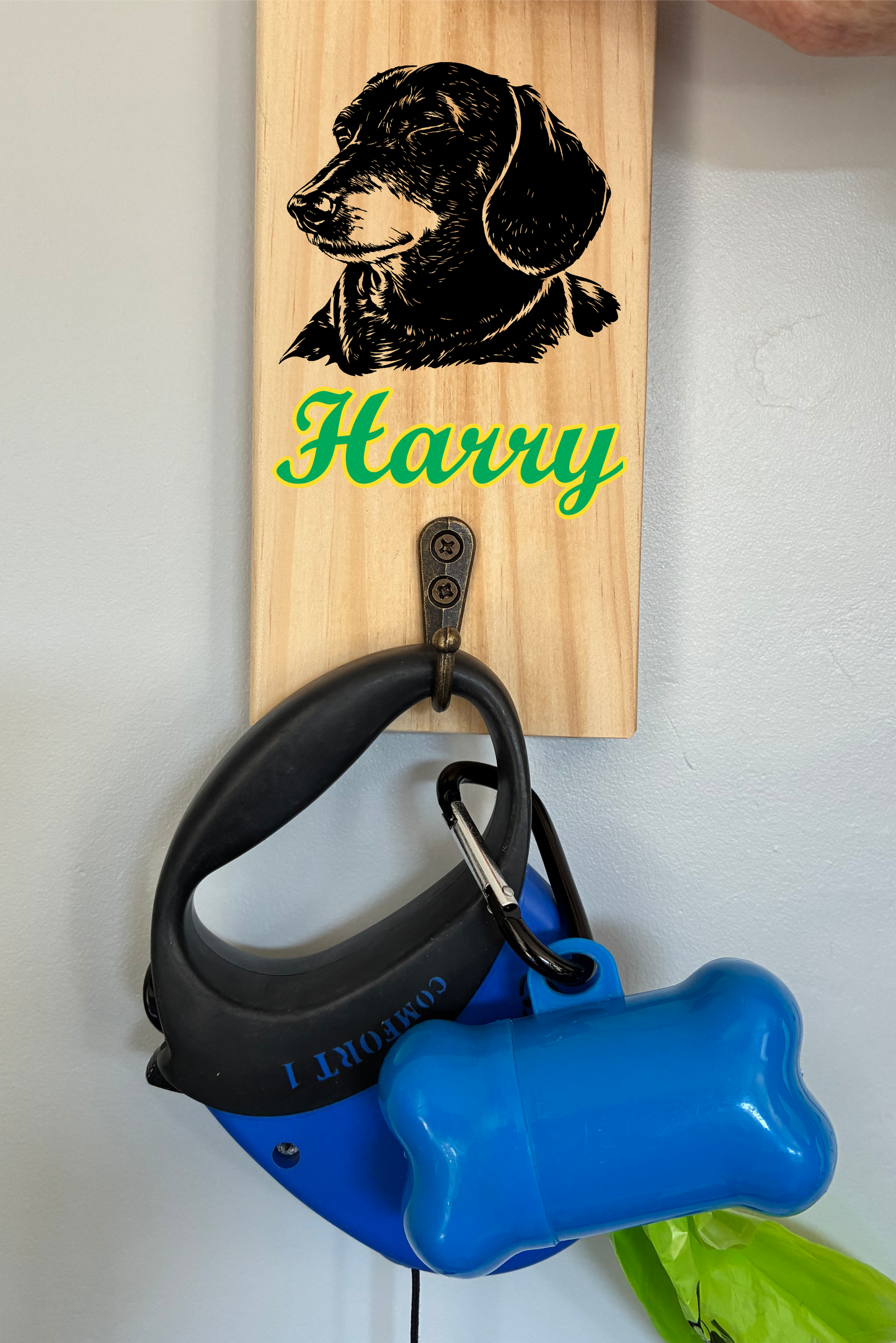 Personalised Dog Lead Holder/Hook - Your County or Club colours (made from reclaimed pallet wood)