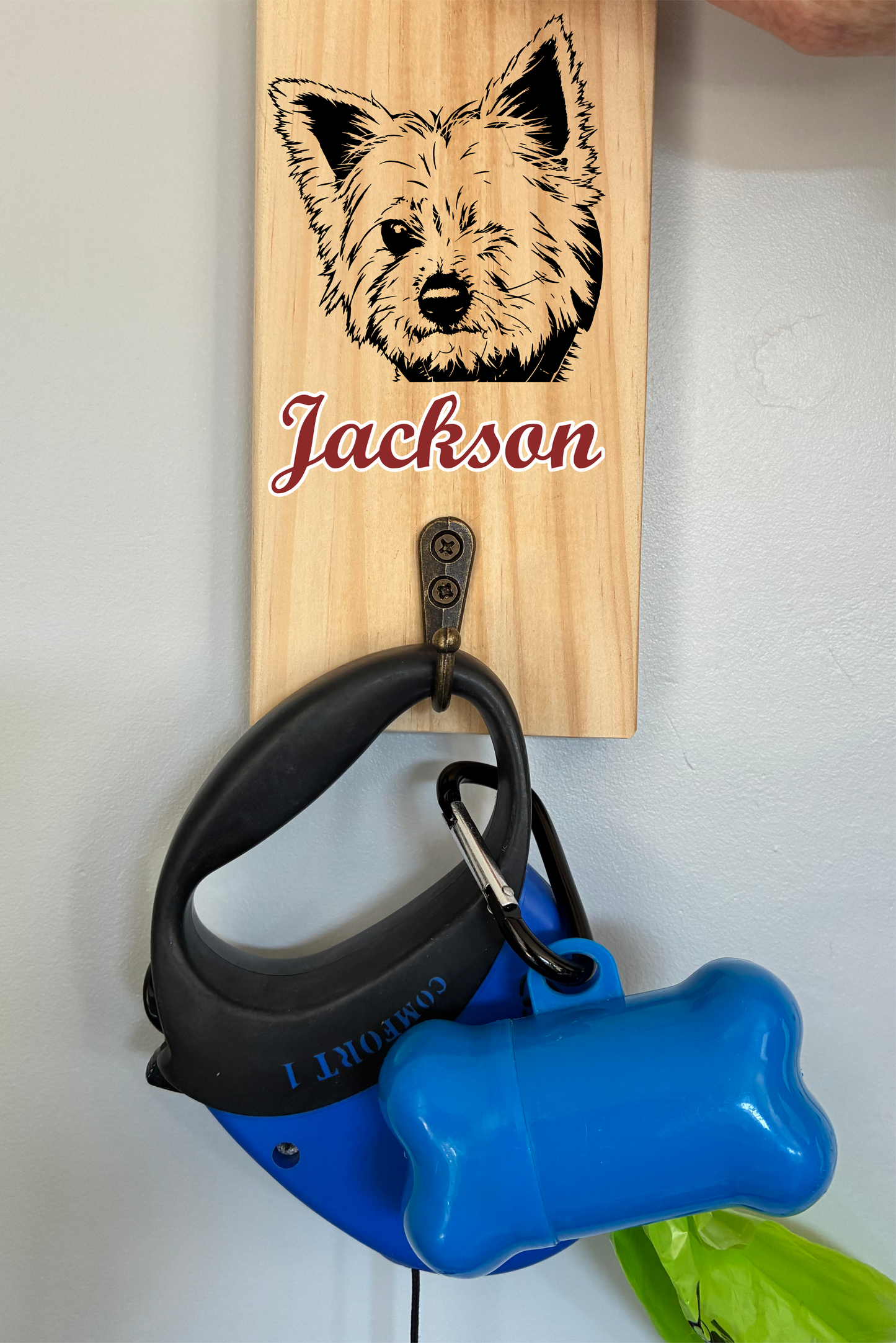 Personalised Dog Lead Holder/Hook - Your County or Club colours (made from reclaimed pallet wood)