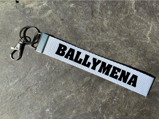Ballymena, Co. Antrim, Gaelic Games Wristlet/Keyring/Keyfob - GAA - Hurling, Camogie, Football, Ladies Football & Handball. Wrist Lanyard.