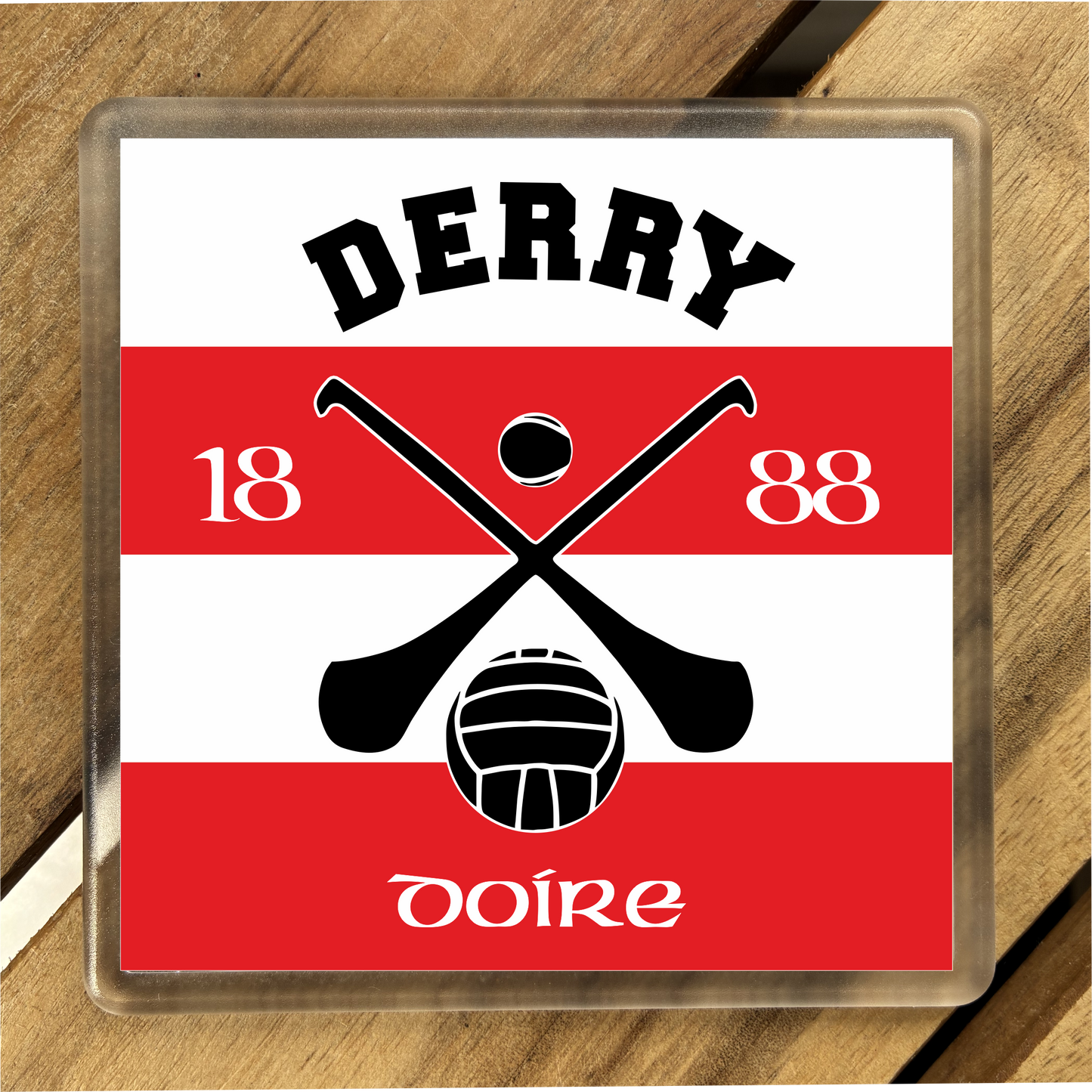 Gaelic Games (GAA) County Colours Plastic Coaster (single) - All Irish Counties Available. Hurling Camogie Gaelic Football Ladies Gaelic Football (Copy)