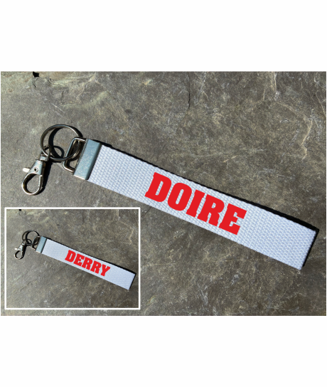County Derry/Doire Gaelic Games Wristlet/Keyring/Keyfob - GAA - Hurling, Camogie, Football, Ladies Football & Handball. Wrist Lanyard.
