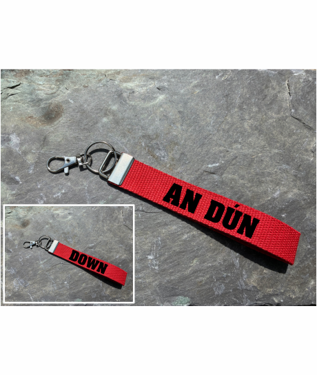 County Down/An Dún Gaelic Games Wristlet/Keyring/Keyfob - GAA - Hurling, Camogie, Football, Ladies Football & Handball. Wrist Lanyard.
