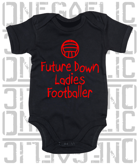 Future Down Ladies Footballer Baby Bodysuit - Ladies Gaelic Football