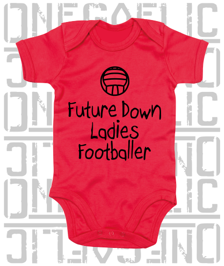 Future Down Ladies Footballer Baby Bodysuit - Ladies Gaelic Football