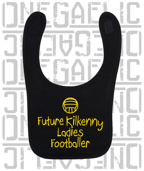 Future Kilkenny Ladies Footballer Baby Bib - Ladies Gaelic Football