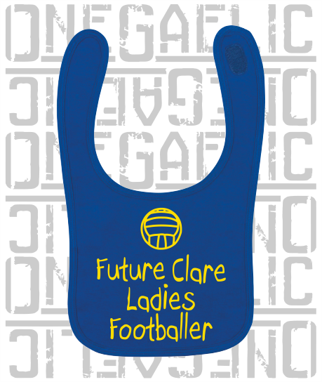 Future Clare Ladies Footballer Baby Bib - Ladies Gaelic Football