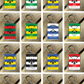 Set of 96 Plastic Irish County Keyrings
