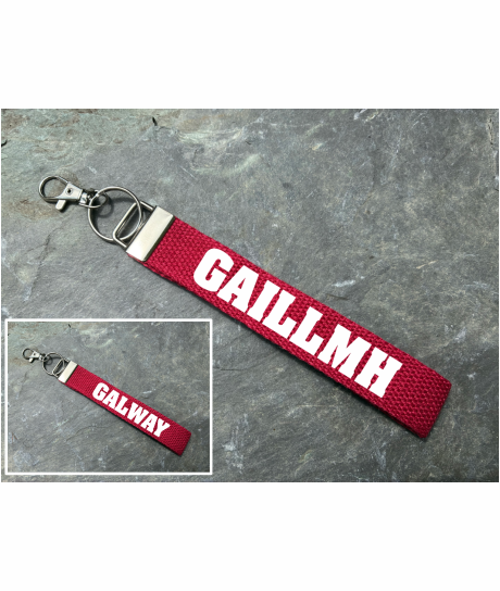 County Galway/Gaillmh Gaelic Games Wristlet/Keyring/Keyfob - GAA - Hurling, Camogie, Football, Ladies Football & Handball. Wrist Lanyard.