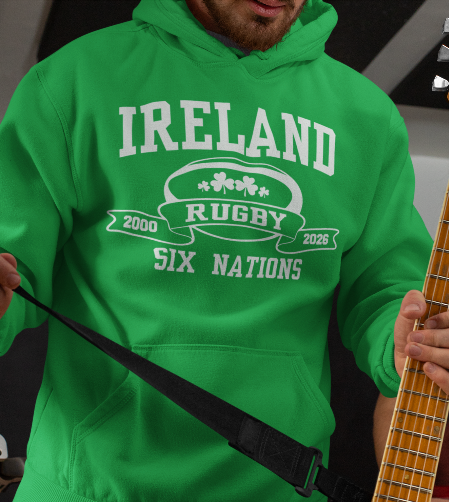 2026 Six Nations Ireland (Irish) Rugby Hoodie - Adult Sizes