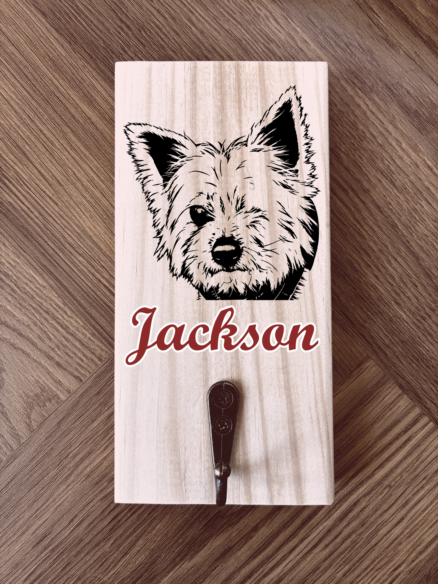 Personalised Dog Lead Holder/Hook - Your County or Club colours (made from reclaimed pallet wood)