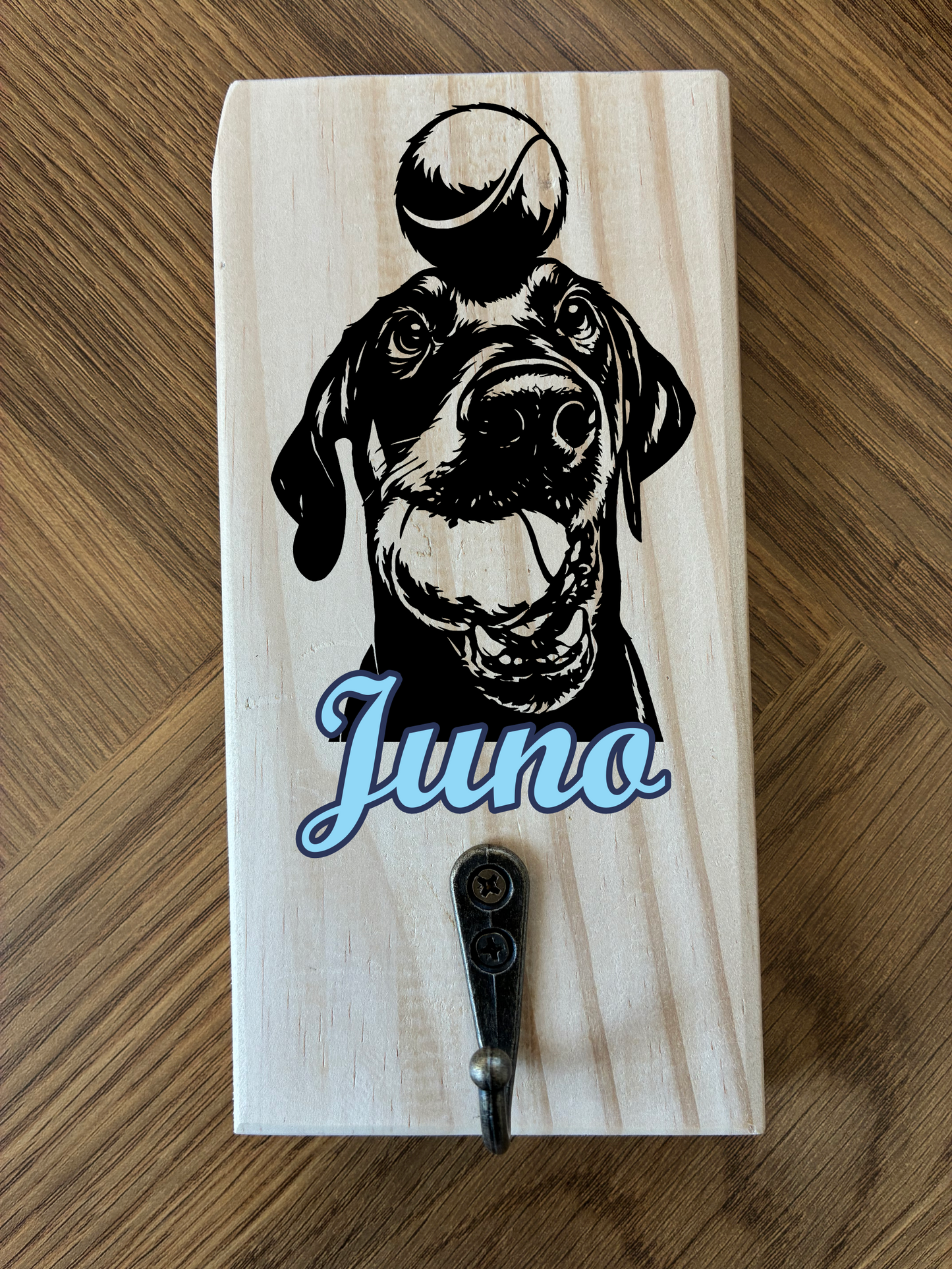 Personalised Dog Lead Holder/Hook - Your County or Club colours (made from reclaimed pallet wood)