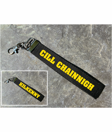County Kilkenny/Cill Chainnigh Gaelic Games Wristlet/Keyring/Keyfob - GAA - Hurling, Camogie, Football, Ladies Football & Handball. Wrist Lanyard.