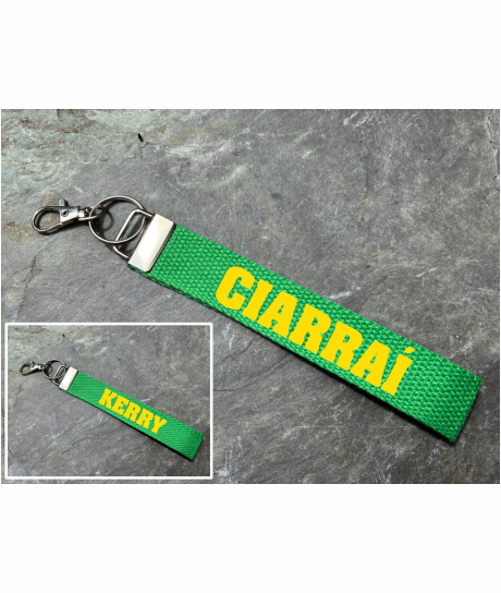 County Kerry/Ciarraí Gaelic Games Wristlet/Keyring/Keyfob - GAA - Hurling, Camogie, Football, Ladies Football & Handball. Wrist Lanyard.