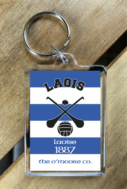 Gaelic Games ( IRL) County Colours Plastic Keyring - All Irish Counties Available. Hurling Camogie Gaelic Football Ladies Gaelic Football