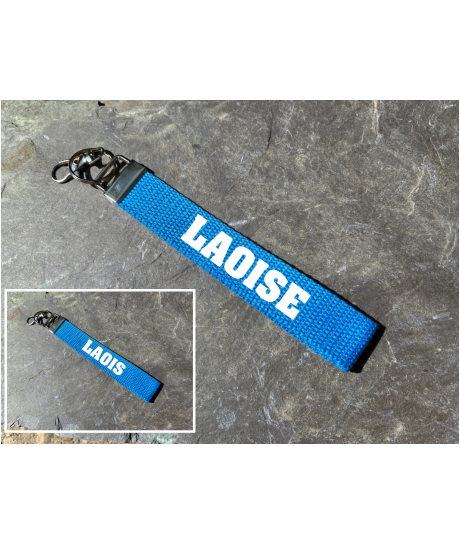 County Laois/Laoise Gaelic Games Wristlet/Keyring/Keyfob - GAA - Hurling, Camogie, Football, Ladies Football & Handball. Wrist Lanyard.