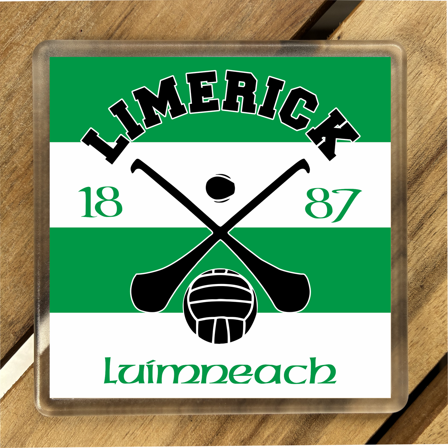 Gaelic Games (GAA) County Colours Plastic Coaster (single) - All Irish Counties Available. Hurling Camogie Gaelic Football Ladies Gaelic Football (Copy)
