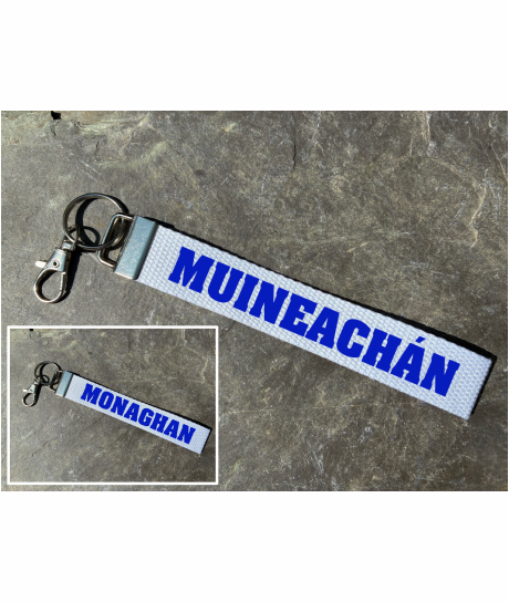 County Monaghan/Muineachán Gaelic Games Wristlet/Keyring/Keyfob - GAA - Hurling, Camogie, Football, Ladies Football & Handball. Wrist Lanyard.