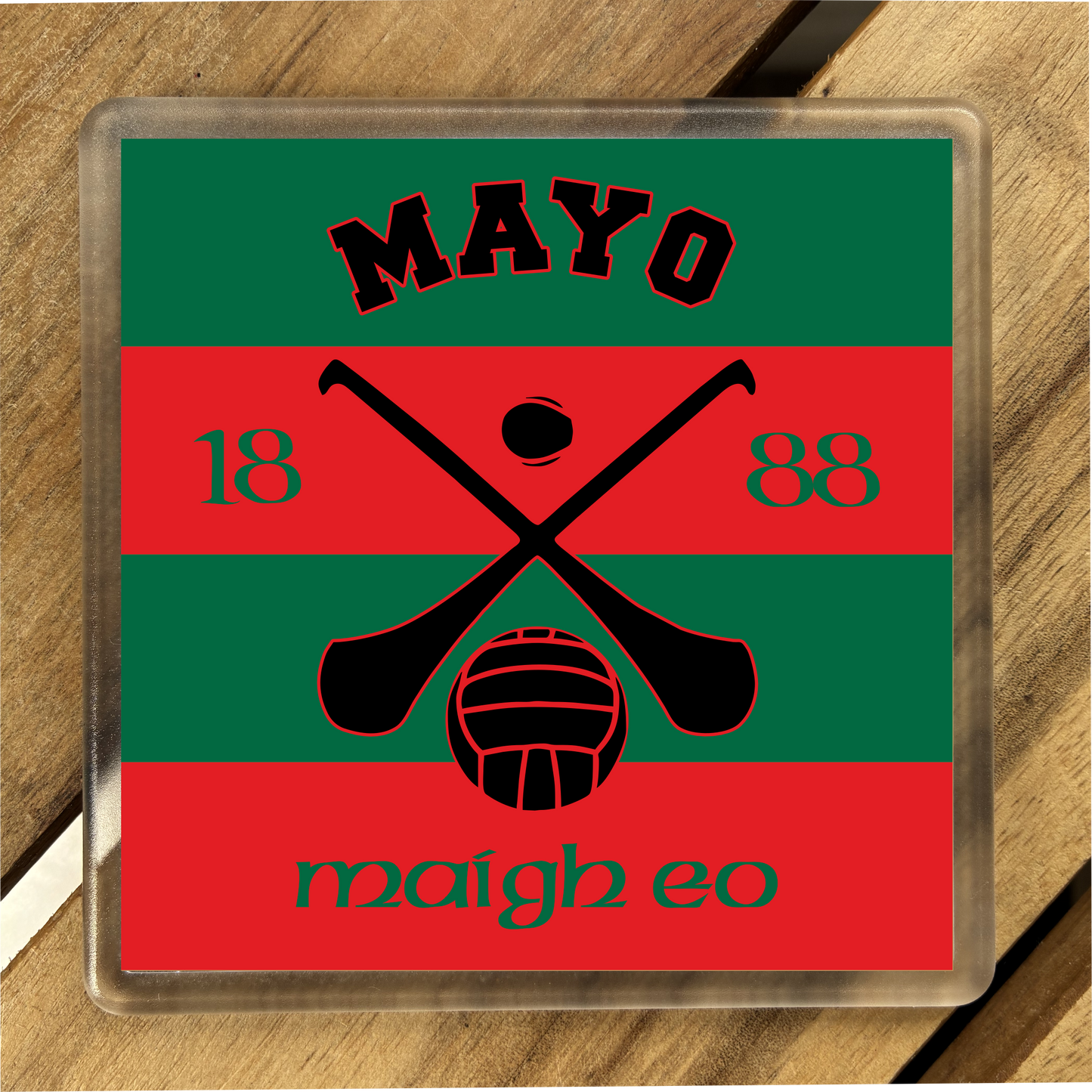 Gaelic Games (GAA) County Colours Plastic Coaster (single) - All Irish Counties Available. Hurling Camogie Gaelic Football Ladies Gaelic Football (Copy)